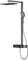 EMKE Colonne de Douche Thermostatique, Douche Pluie de 360 mm, Douche à Main 3 Fonctions, Régulateur de Débit d'Eau Ajustable, Barre Glissante Sans Fin, Installation Facile, Anthracite Mat