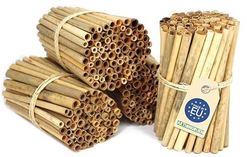Schilfröhrchen für Insektenhotel & Bienenhotel 17cm - 300 Stück | Schilfröhrchen für Bienenhotel & Insektenhotel: Füllmaterial und Nisthilfe – Nachhaltig & Naturprodukt aus der EU