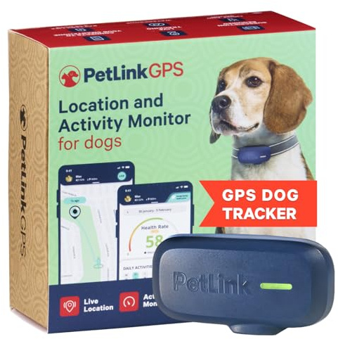 PetLink GPS Dog Tracker - Real-time Pet Tracker Collar - Waterproof Dog GPS Tracker with Virtual Fence