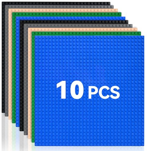 10 Piezas Bases Clásicas para Construir,Compatible con Lego y Toutes Marques con 32 X 32 Espárragos Bloques De Construcción Placas Base