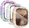 KADES 3-Pack watch case Compatible with Apple Watch Screen Protector 42mm Series 10,Women Crystal Diamond Tempered Glass Protective Case for iWatch 42mm Series 10, Rose Gold/Iridescent/Clear