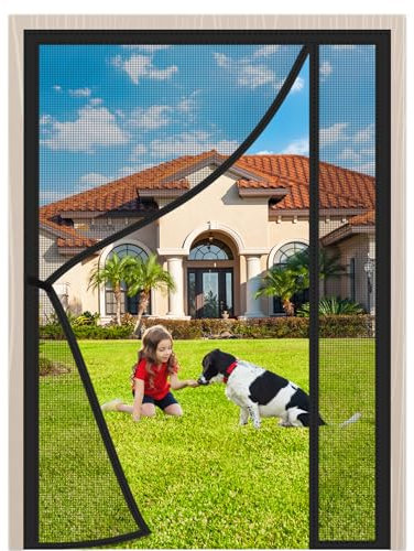 Porta Finestra Zanzariera Magnetica 110x260cm Chiuso automaticamente Pieghevole Totalmente Magnetica senza forare per Soggiorno Camera da Letto Balcone Nero