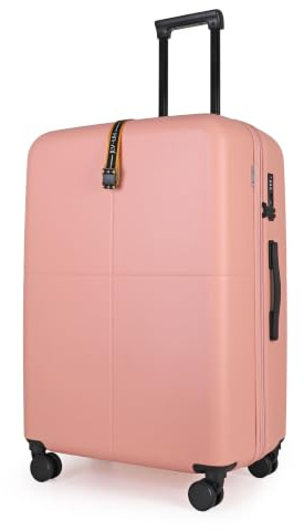 JLY Large Check-in Suitcase, Spinner Wheels, Expandable, Blush Peach | TSA lock, X-strap, telescopic handle, mesh pocket, expandable zip, ideal for 7-14 day trips, 4.86kg