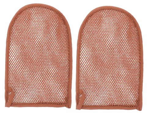 INOOMP Peelinghandschuhe mit Reichhaltiger Schaumbildung 2 Stück aus Nylon Portabel Kaffee Farbe für Körper und Haut für Bad und Dusche