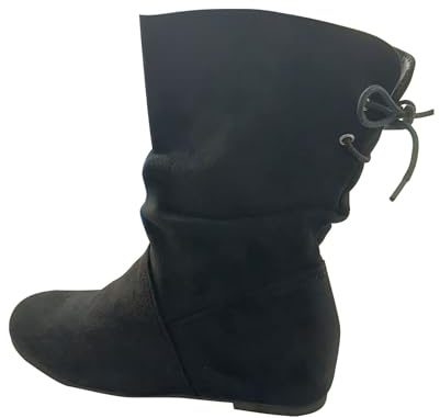 Stivali Alti Donna Pelle Leggero Boots Eleganti Wide Calf Stivaletti Stile Rock Ribelle Scamosciata Marrone Stile retrò Stivali per Serate E Vacanze