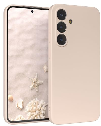 EAZY CASE - Silikonhülle für Galaxy S25 FE Hülle Silikon Case Beige weich stoßfeste Handyhülle Schutzhülle mit Kameraschutz Dünn Premium Schutz Cover TPU Phone Bumper in Pastell Taupe Matt