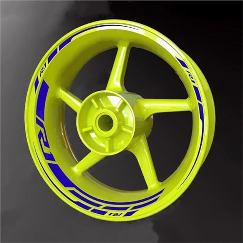 Pegatinas para Ruedas Adhesivos para Llantas De Motocicleta para Yamaha YZF-R1 YZFR1 YZF R1: Reflectantes para, Juego Cintas Adhesivas Llantas Calcomanías Pegatina(Color 3)