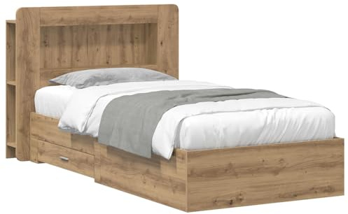 vidaXL Bettgestell mit Stauraum Artisan-Eiche 100 x 200 cm