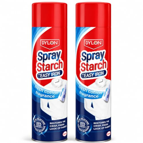 Spray Starch 300ml Pack of 2 | Easy Iron Fabric Starch Spray | Helps Reduce Creases & Provides Crisp, Professional Results