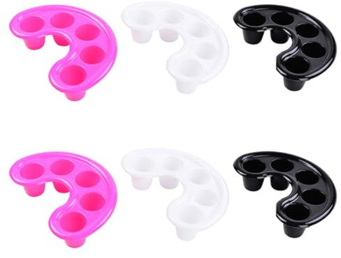 Luxshiny 6piezas Unidades Tazón de Remojo para Manicura Colores Negro Blanco Rosado para Eliminación de Tips y Cuidado de Cutículas para Uso Salón o Casa