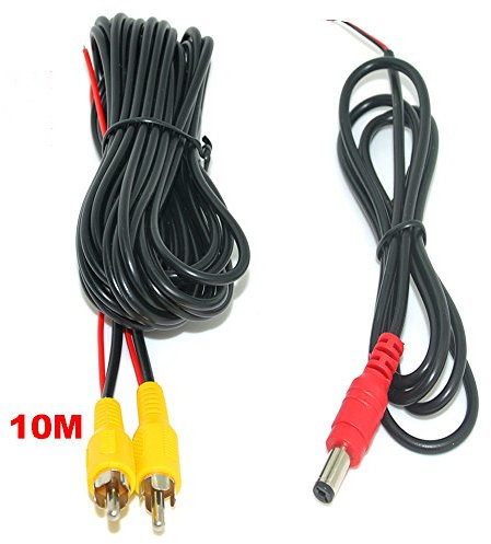 Auto Wayfeng WF® 10 mètres Câble vidéo RCA avec Ligne électrique pour stationnement de Voiture Vue arrière Caméra de recul Connecter Le Moniteur de Voiture Câble de déclenchement DVD