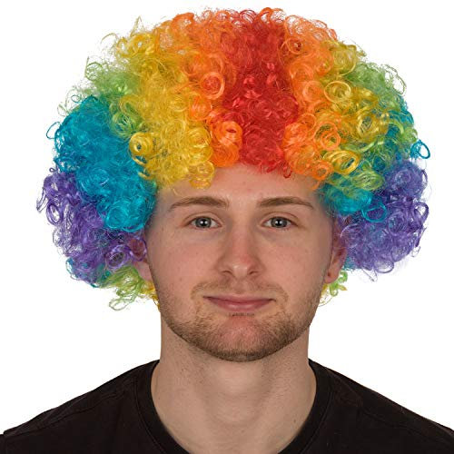 Redstar Fancy Dress - Afro-Perücke für Erwachsene - Locken - Party Clown Kostüm - Accessoire - Regenbogenfarben