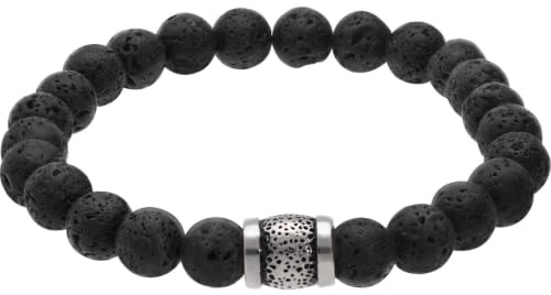 FILANGO Lavastein Kugelarmband CHIRURGENSTAHLSEGMENT