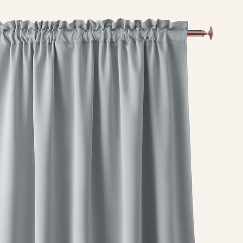 ROOM99 Vorhang mit Kräuselband Aura 140 x 250 cm Breite x Höhe Schiebegardinen Modern Curtain Wohnzimmer Schlafzimmer Hellgrau, 1 Stück