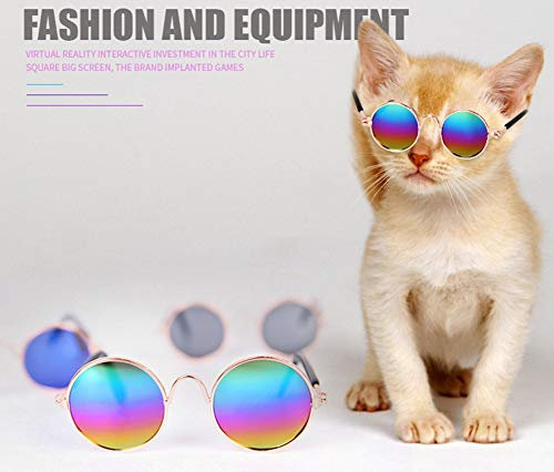 5PCS Hund Augen tragen Haustier Sonnenbrille Mehrfarbig für Katze Hund Haustier Produkte Fotos Requisiten Zubehör Heimtierbedarf Katze Brille Spielzeug