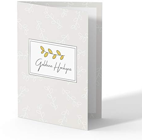 (40 x) Goldene Hochzeit Einladungskarten Goldhochzeit 50 Jahre Einladung - Zweig