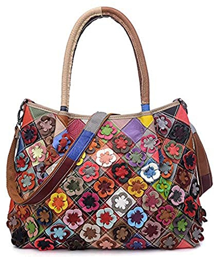 Eysee Damen Handtaschen Rind Leder-Umhängetasche Henkeltaschen Schultertasche NEU (Mehrfarbig 2)
