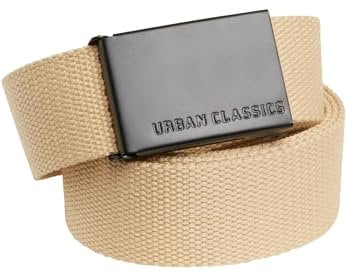 Urban Classics Unisex Canvas Belt beige/black, one size