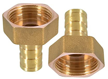 2 pièces 1 Pouce Tuyau Barbe en Laiton raccords de Tuyau d'arrosage connecteur Adaptateur Barbe à Filetage Femelle NPT Pas de fuites(16mm)