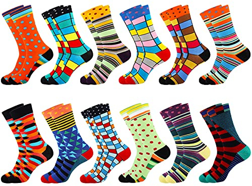 Jeasona 12 Paar Bunte Socken Damen 35-42 Lustige Baumwollsocken | Socken Damen Bunt