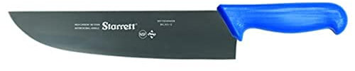 Starrett Professional Stainless Steel Chefs Kitchen Knives - Wide Straight Profile - 12-inch (300mm) - Blue Handle