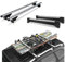 Barres de toit en aluminium + porte-skis coulissant 6 paires de skis ou 4 snowboards pour JEEP RENEGADE à partir de 2014 avec rails ouverts