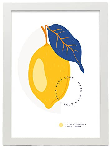 Nacnic Abstraktes Pop Art Poster Zitrone Moderne Kunstwerke für die Innendekoration.