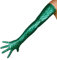 DooWay Holographische Abendhandschuhe für Damen, Stretch, 70 cm, super lang, Metallic-Handschuhe für Kostüm, Rave Dace Party, Meerjungfraugrün, 38