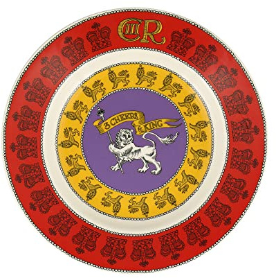 Emma Bridgewater 3 Cheers for King Charles III 8 1/2 Inch Plate