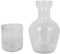 Bedside Water Carafe Glass Set with Tumbler,maxant Vintage Nightstand Glass Carafe 1200ml Glass Pitcher Hot Cold Beverage Water Carafe Water Jug for Bedroom Bathroom Dining and Picnics (Transparent)
