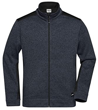 James & Nicholson Herren Strickfleece Workwear Jacke - Praktische Fleecejacke aus hochwertigem Strickfleece