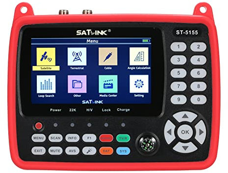 Irfora Sternsucher ST-5155, digitaler Satellitensucher, Signalmesser, Sternsignalsucher, Upgrade H.265 (10 Bit), eingebauter 2600-mAh-Lithium-Akku