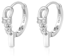 Reffeer Creolen aus 925er-Sterlingsilber für Damen, kleine Huggie-Ohrringe, Creolen (A-Silver)