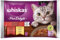 Whiskas Adult 1+ Katzenfutter Pure Delight Geflügel in Gelee mit Rind und Huhn, 20 Portionsbeutel, 5x4x85g, Hochwertiges Nassfutter für ausgewachsene Katzen