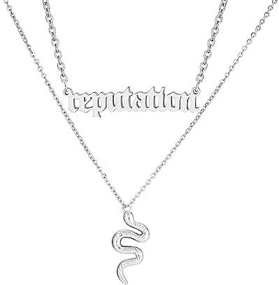 Manqyi Vintage Schlangenkette, Anhänger mit Schlangenkette, Doppelschicht Anhänger für Frauen und Mädchen