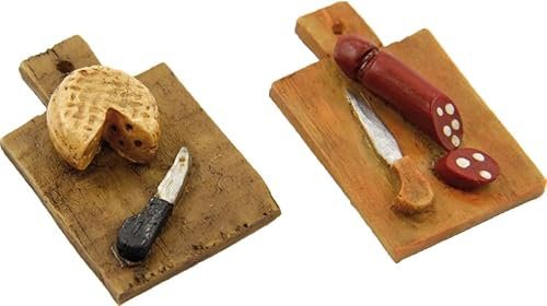 FADEDA 2X Vesperplatte/Höhe:1 cm/handbemalt/detailgetreue Krippen Figuren - Weihnachten Tisch Dekoration Krippe Zubehör