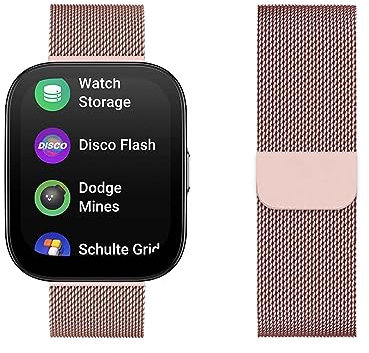 Armband Kompatibel mit Amazfit Bip 5 Armbänder Metall Edelstahl Gewebte Magnetische für Damen Herren Schnellverschluss Ersatzarmband für Amazfit Bip 5 Uhrenarmband (20)