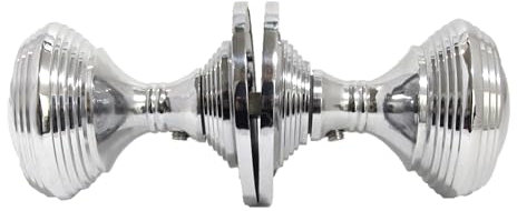Haven Heritage Door Knobs Sets Queen Anne Reeded Mortice Door Knobs, Interior Door Knobs for Home, Round Internal Door Knob, Durable Chrome Polished Door Knobs, Door Knobs for Interior Doors - Chrome