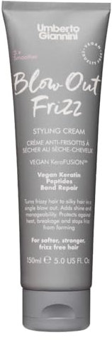 Umberto Giannini Blow Out Frizz Haar-Styling-Creme mit Hitzeschutz 230 °C – vegane Kertain Bond Repair Formel 150 ml
