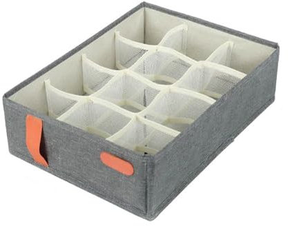 GREATOYAR Organizadores de Cajones de Ropa Interior, Caja de Almacenamiento de Cajon, Organizador de Tela Plegable, para Ropa Interior, Calcetines, Corbatas y Bufandas, 12 Compartimentos