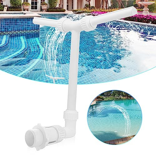 Benustra Inground Pool Springbrunnen, Doppelsprüh-Wasserfallbrunnen für ober- und innenliegende Pools, einstellbarer Druck, Wasserfall-Sprinkler-Springbrunnen für Kühlung und Spa, Entspannung