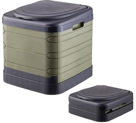 Walkervo Toilettes Seches Portables De Camping avec Sac Biodégradable Toilette Camping Pliables Mobil WC Camping Urinoir Unisexe pour Hommes Et Femmes pour Le Camping La Randonnée, Green,Oval