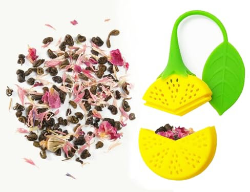 Tea Infuser Loose Tea Maker Leaf Strainer Herbal Spice Silicone Filter Diffuser (Lemon)