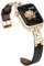 Vamyzji Leather Strap Compatible Apple Watch Straps 42mm(Series 10) 41mm 40mm 38mm, Unique Dressy Genuine Leather iWatch Strap Women for Apple Watch Series 10 9 8 7 6 5 4 3 2 1 SE (Rose Gold/Black)