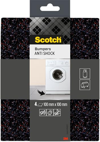 Scotch Anti-Shock-Stoßfänger SP92O77, Schwarz, 100 mm x 100 mm, 4 Stück