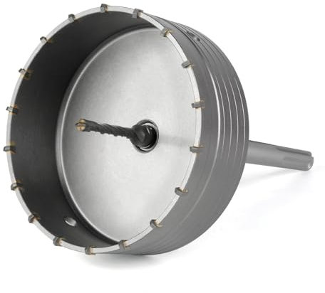 Sega a Tazza per Calcestruzzo BINOTA da 160 mm, con Punte da Carotaggio Circolare, Sega a Tazza, con Codolo SDS Max, per Calcestruzzo, Cemento, Muri in Mattoni, Muratura