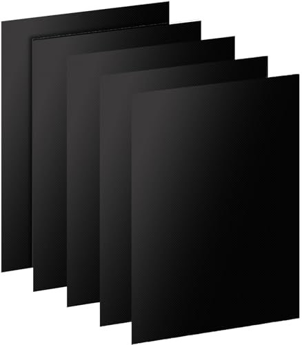 5Pcs BBQ Mats, Universal Oven Liners for Bottom of Fan Assisted Ovens, Reusable, Washable, Non Stick for Charcoal or Gas Grills