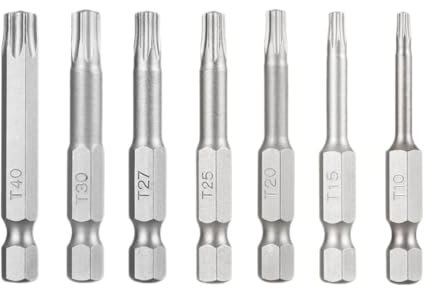 Set di punte per cacciavite Torx a stella a 5 punte, 7 pezzi, lunghezza 50 mm, per cacciavite elettrico a mano