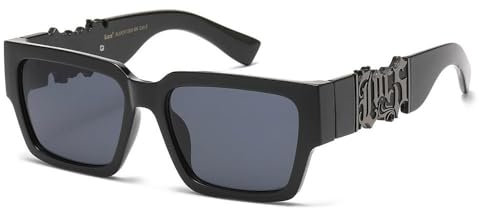 hotrodspirit - Sonnenbrille LOCS schwarz großes Logo dunkelgrau Herren Biker, Schwarz , Einheitsgröße