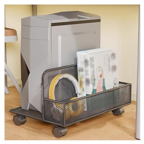 Generisch Mobiler Druckerständer, Druckerwagen-CPU-Ständer mit Rädern, mobiler PC-Stehtisch unter dem Schreibtisch, Untertischständer for Computer(Black)